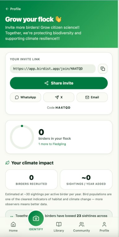 Birdist Join the flock screen